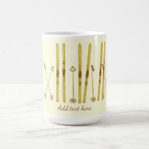 Taza De Café Pollos de esquí de oro Crema de Ilustracion de e
