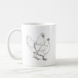 Taza De Café Pollos de la raza de la herencia - gallo y gallina