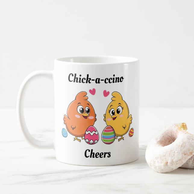 Taza De Café Pollos de Pascua (Con donut)