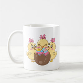 Taza De Café Pollos de Pascua con huevo
