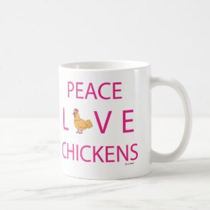 Taza De Café Pollos del amor de la paz