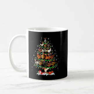 Taza De Café Pollos divertidos árboles de Navidad iluminan deco