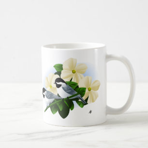 Taza De Café Pollos y flores de dogwood
