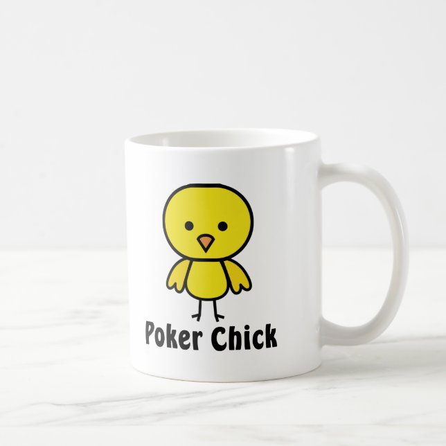 Taza De Café Polluelo del póker (Derecha)