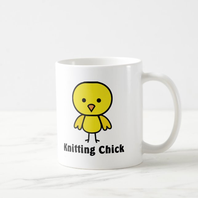 Taza De Café Polluelo que hace punto (Derecha)