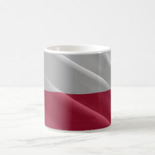 Taza De Café Polonia - Bandera onduladora polaca -