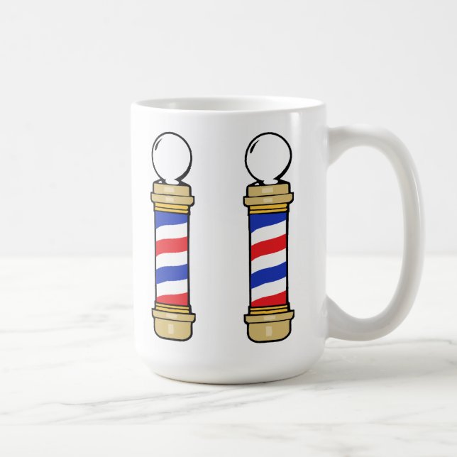 Taza De Café Polos de barbero azules y dorados (Derecha)