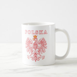 Taza De Café Polska Con Águila Polaca Roja
