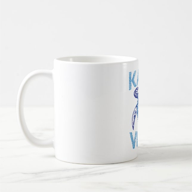 Taza De Café Polynesian Blue Tribal Sea Turtle Kauai Vibes (Izquierda)