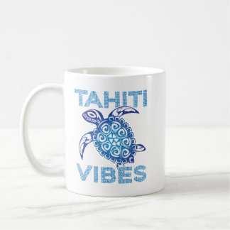 Taza De Café Polynesian Blue Tribal Sea Turtle Tahiti Vibes