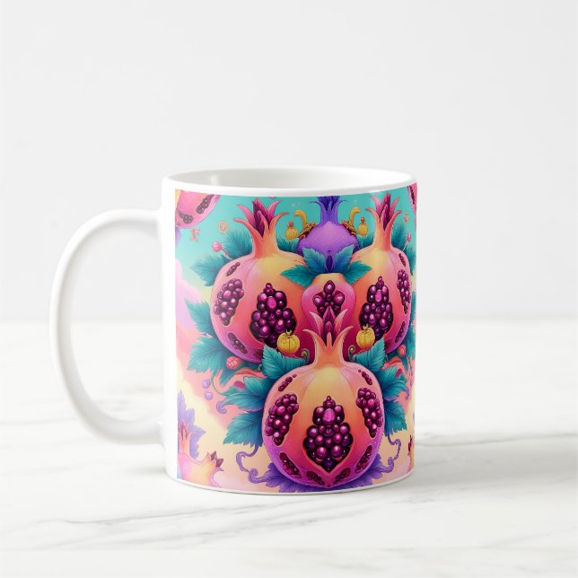 Taza De Café Pomegranato colorido (Izquierda)