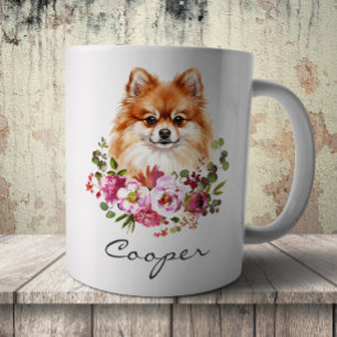 Taza De Café Pomerania acuarela
