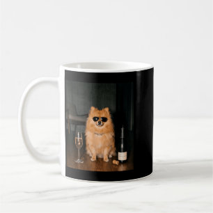 Taza De Café Pomerania bebiendo champán divertido Día del Padre