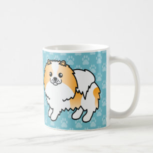 Taza De Café Pomerania de color parti-naranja sobre azul