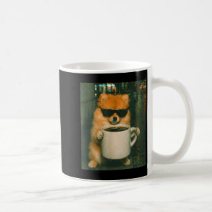 Taza De Café Pomerania divertida bebiendo café meme retro urban