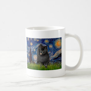 Taza De Café Pomerania (negro) - Noche estrellada