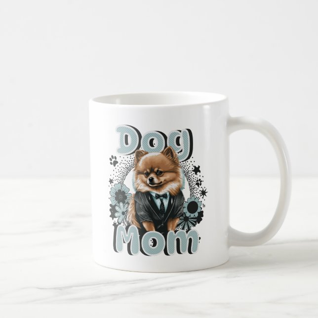 Taza De Café Pomerania Perro Mom Mug (Derecha)