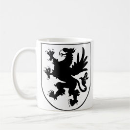 Taza De Café Pomeranian Coat of Arms Black and White Heraldic