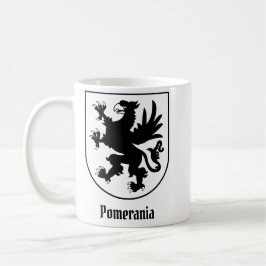 Taza De Café Pomeranian Coat of Arms Black and White Heraldic