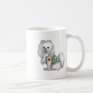 Taza De Café Pomeranian I Love Mom Tattoo Dog Shirny Funny Moth