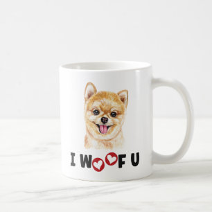 Taza De Café Pomeranian Pom Dog I Woof You