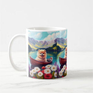 Taza De Café Pomeranian sobre un remo: Una aventura escénica