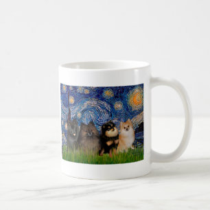 Taza De Café Pomeranianos (4) - Noche estrellada