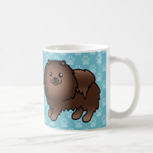 Taza De Café Pomeranias de abrigo marrón sobre azul
