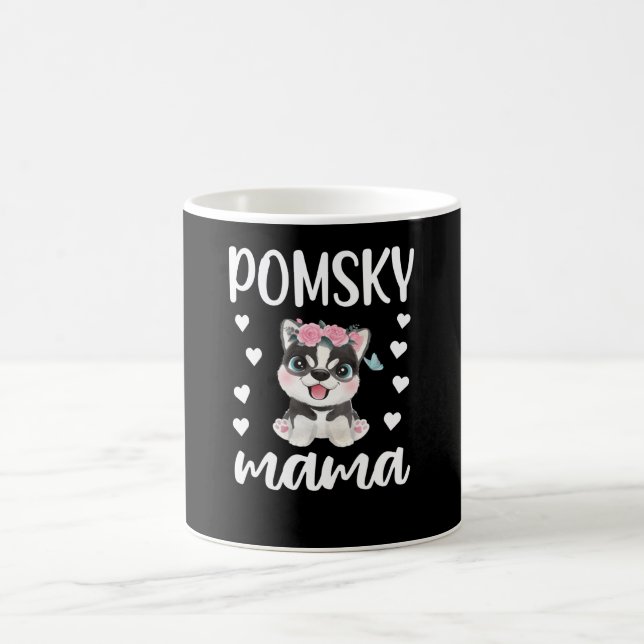 Taza De Café Pomsky Mama Perg Lover Pomsky (Centro)