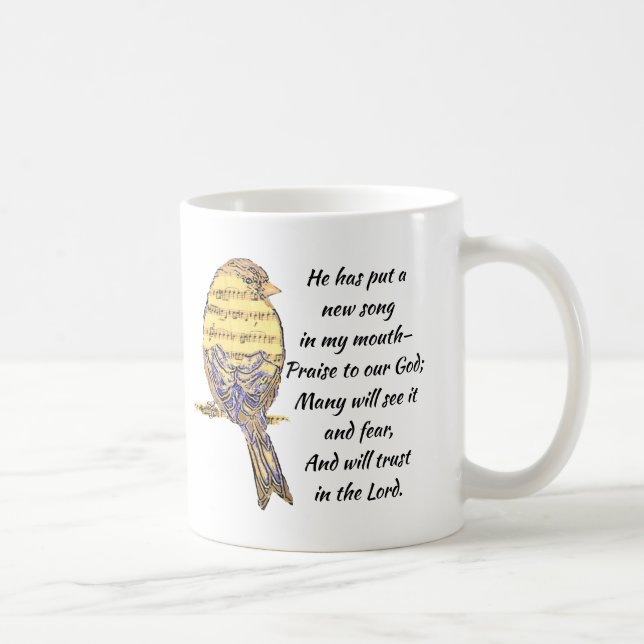 Taza De Café Pon una canción en mi pájaro de la escritura de la (Derecha)