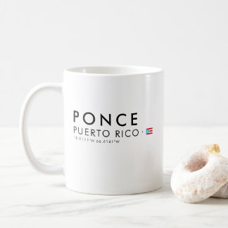 Taza De Café Ponce Puerto Rico Coordenadas Regalo Mug Boricua