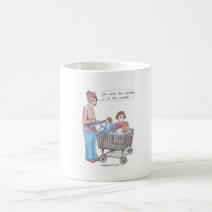 Taza De Café Pone el pollo en la cesta