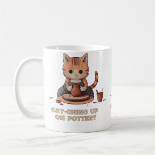 Taza De Café Poniéndose al Día en Alfarería Diseño Divertido pa