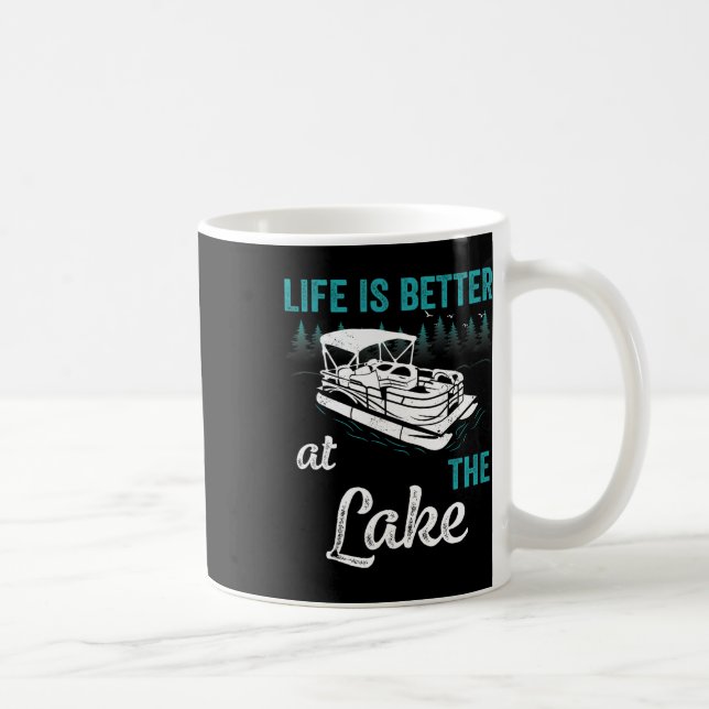 Taza De Café Pontoon Captain Life Is Better At The Lake Pontoon (Derecha)