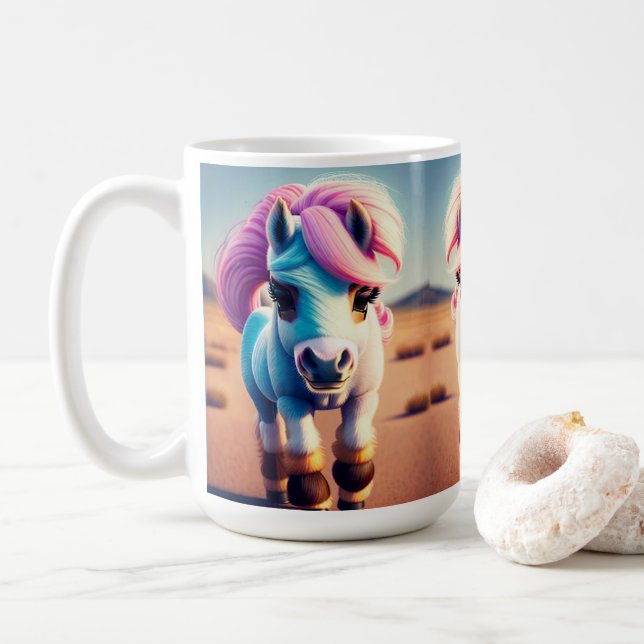 Taza De Café Pony Espíritu 3D 4 (Con donut)