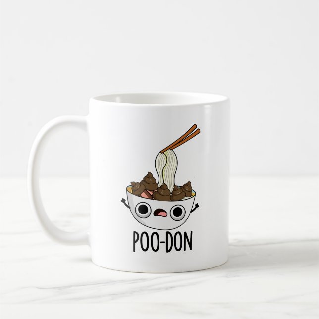 Taza De Café Poo-don Funny Udon Pun  (Izquierda)
