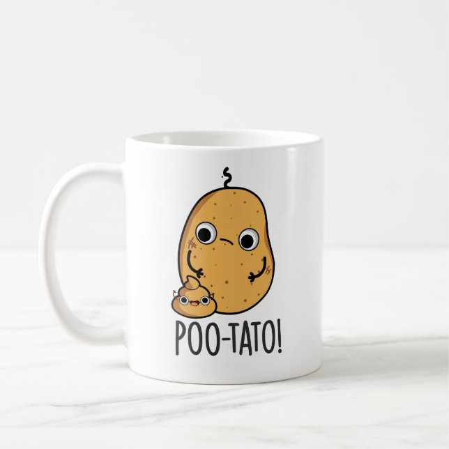 Taza De Café Poo-tato Funny Veggie Poop Pun (Izquierda)