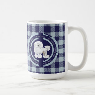 TAZA DE CAFÉ POODLE DE JUGUETE DE PERRO (AZUL)