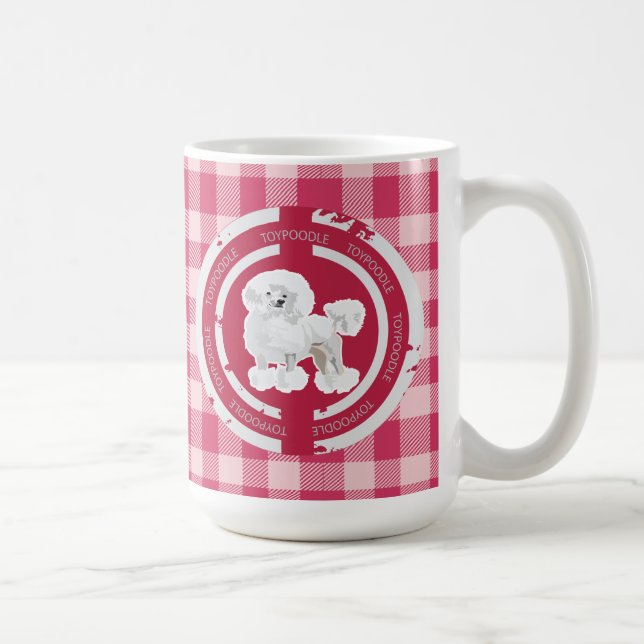 TAZA DE CAFÉ POODLE DE JUGUETE DE PERRO (ROSA) (Derecha)