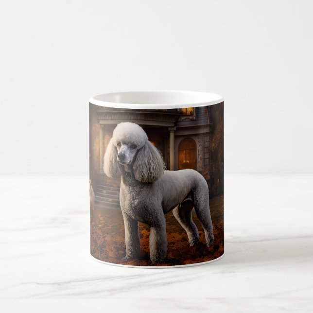 Taza De Café Poodle Halloween Scary (Centro)