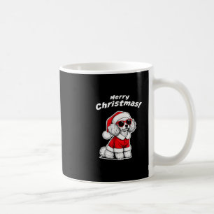 Taza De Café Poodle Juguete De Navidad Perro Divertido Santa Bo