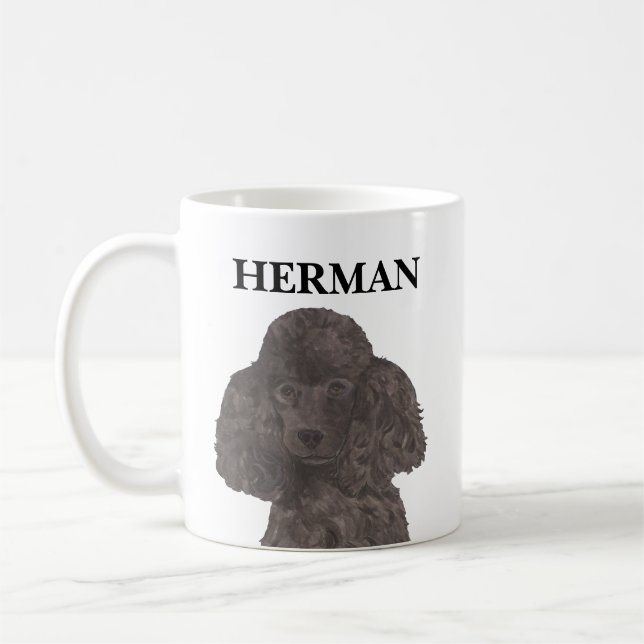 Taza De Café Poodle negro personalizado (Izquierda)