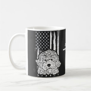 Taza De Café Poodle Patriota de EE. UU. Bandera de EE. UU. Perr
