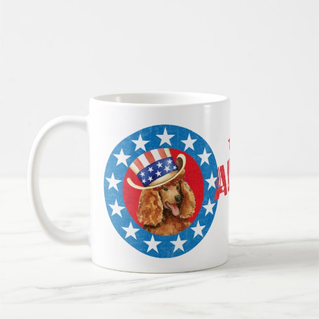 Taza De Café Poodle Patriótico (Izquierda)