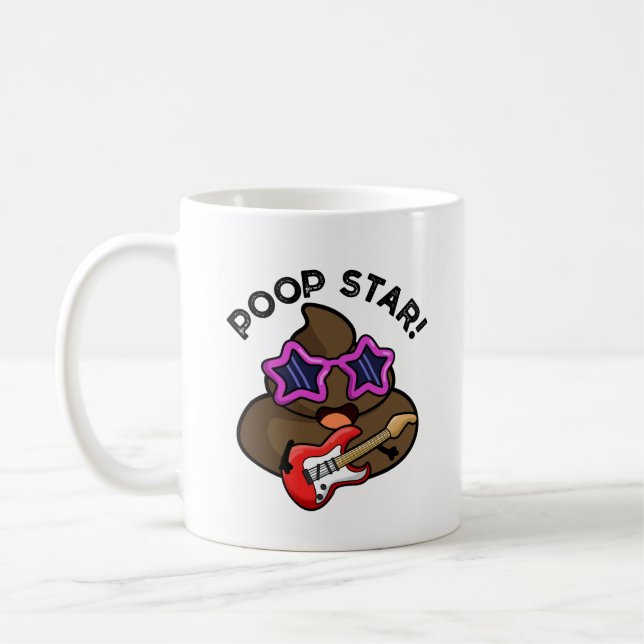 Taza De Café Poop Star Funny Pop Star Pun (Izquierda)