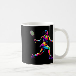 Taza De Café Pop Art Badminton Player Shuttle Women Badmintoner