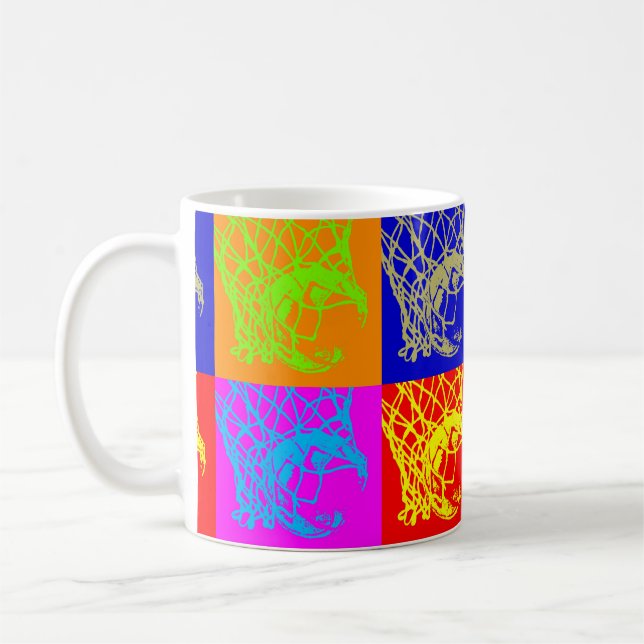 Taza De Café Pop Art Basketball Classic Café Blanco Mug (Izquierda)