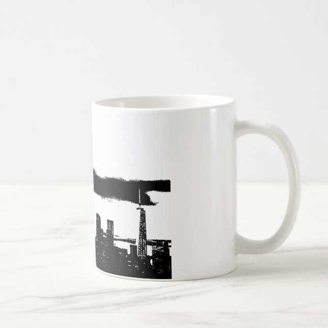 Taza De Café Pop Art Black White NYC Nueva York (Derecha)