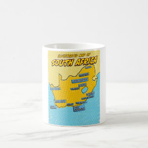 Taza De Café Pop Art Ilustrado Sudáfrica 