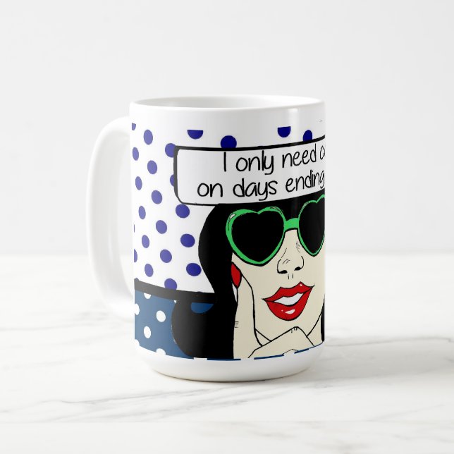 Taza De Café Pop art Lady Coffee Mug (Anverso izquierdo)